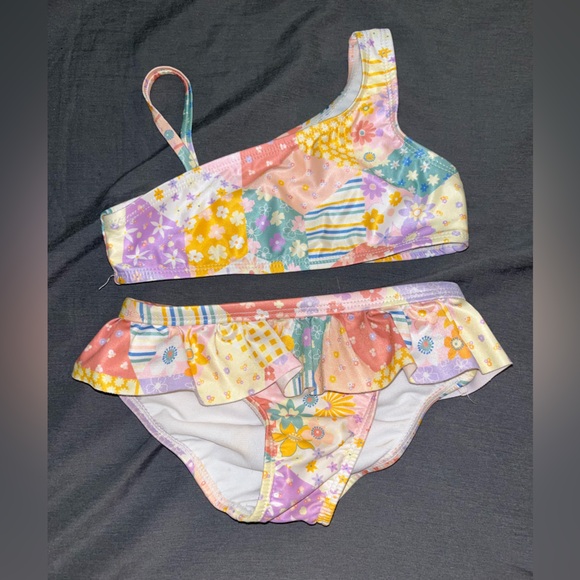 Wonder Nation Patchwork One-Shoulder Bikini - Multicolor - Picture 2 of 5